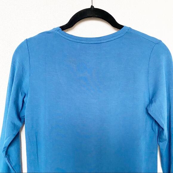 Saks X Majestic Filatures Soft Touch Cropped Sleeve Top Size Small - Picture 7 of 8